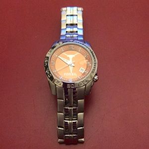 EUC Longhorn Fossil Watch!! All Stainless Steel!